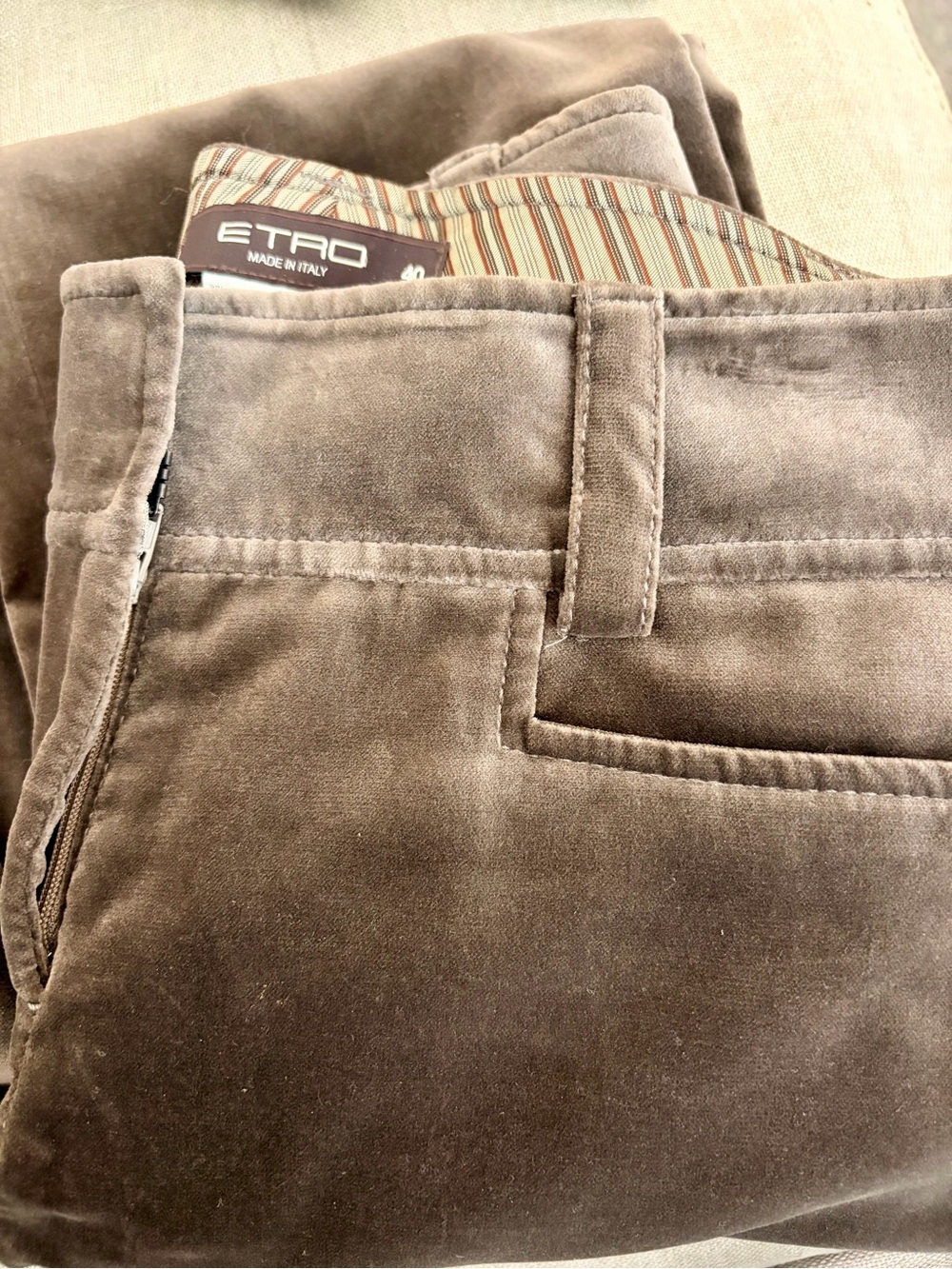 ETRO Grey Velvet Pants